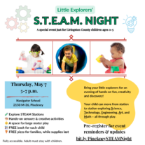 Little Explorers STEAM Night welcome display