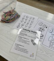 Children exploring color and art at Little Explorers STEAM Night