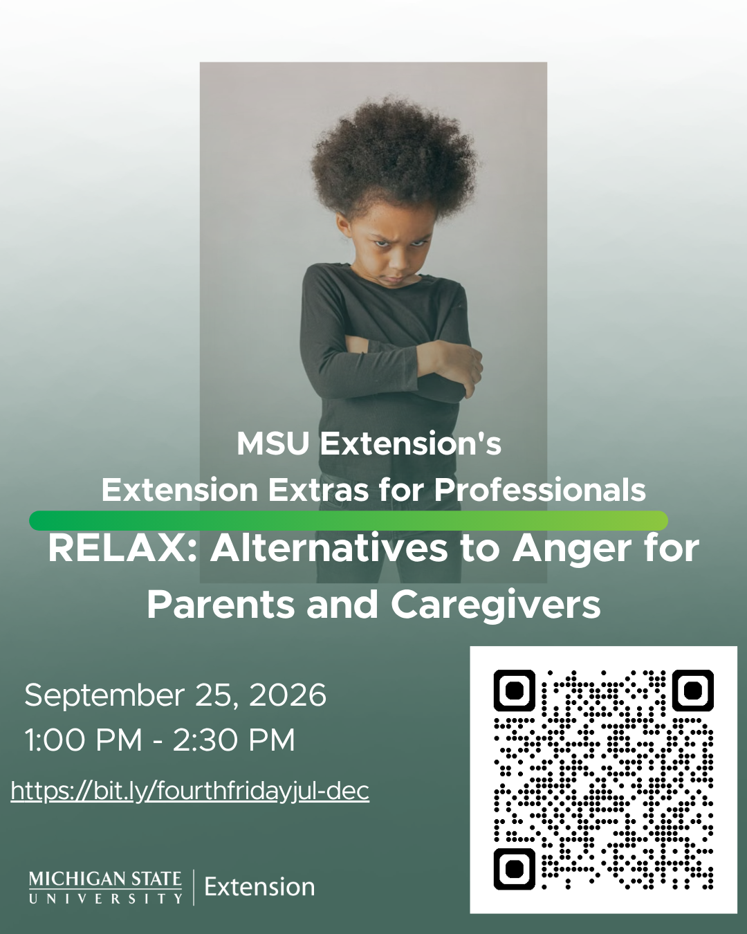 MSU Extension RELAX Alternatives to Anger for Parents and Caregivers September 25, 2026