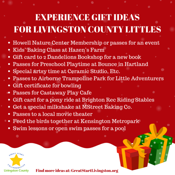 Experience Gift Ideas for Livingston County Littles
